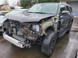 picture of a vehicle in salem oregon that has been totaled by an insurance company and declared a total loss